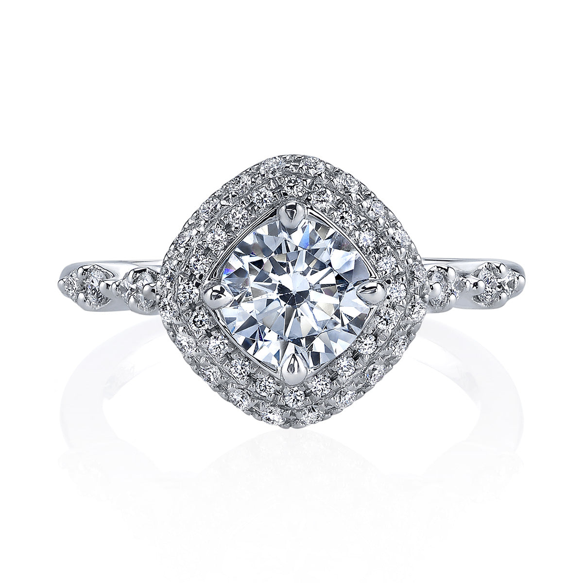Cushion Double Halo Engagement Ring - Michael E. Minden Diamond Jewelers