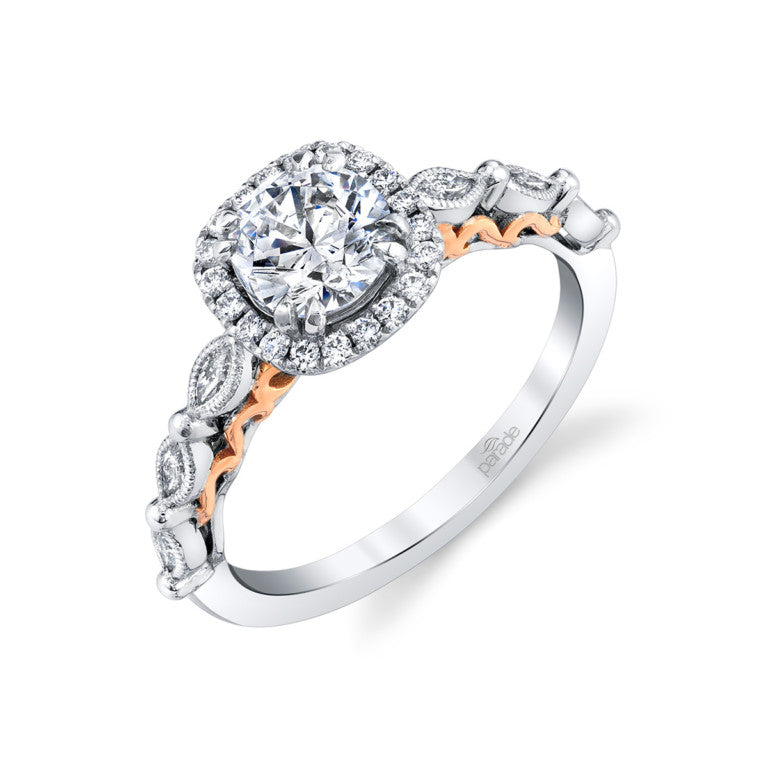 Round Halo Two-Tone Engagement Ring - Michael E. Minden Diamond Jewelers