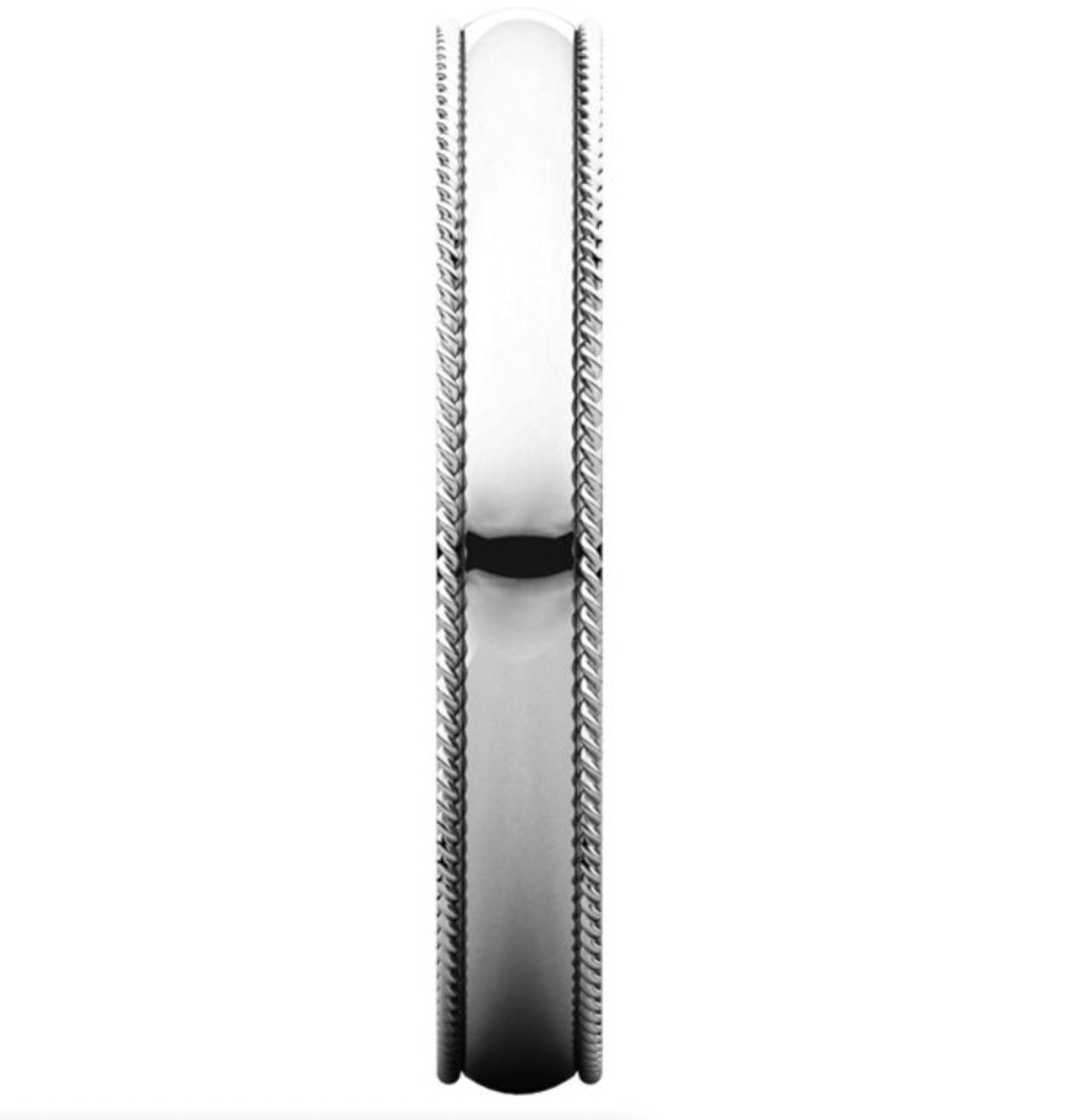 Classic Style Wedding Ring with Rope Edge Detail - Michael E. Minden Diamond Jewelers