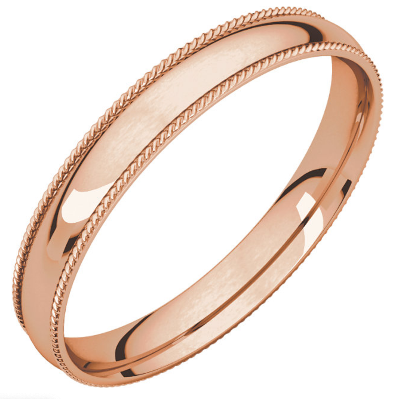 Classic Style Wedding Ring with Rope Edge Detail - Michael E. Minden Diamond Jewelers