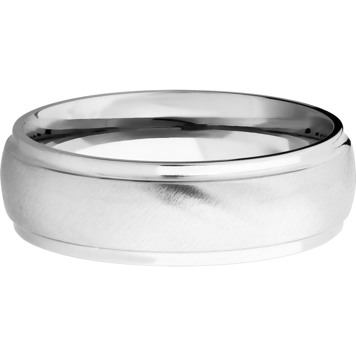 Comfort Fit Stepped Down Men's Wedding Ring - Michael E. Minden Diamond Jewelers