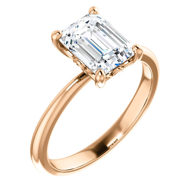 Emerald Solitaire Engagement Ring - Michael E. Minden Diamond Jewelers