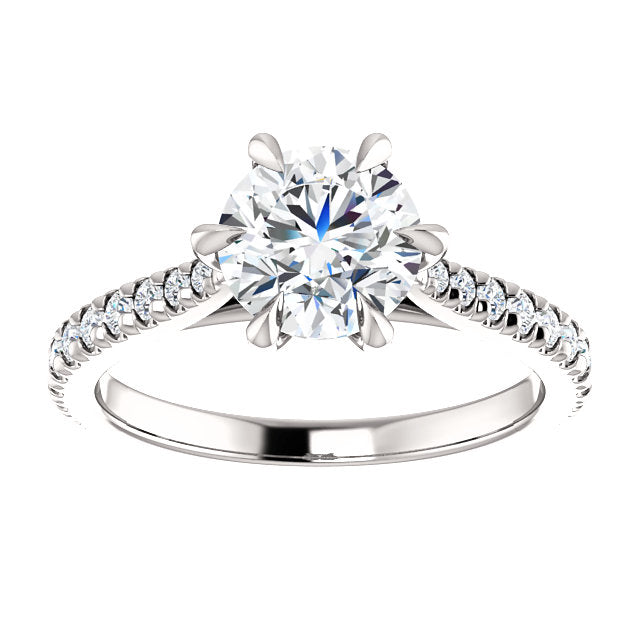 French Set Round Shape Engagement Ring - Michael E. Minden Diamond Jewelers