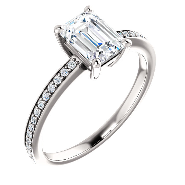 Emerald Accented Engagement Ring - Michael E. Minden Diamond Jewelers