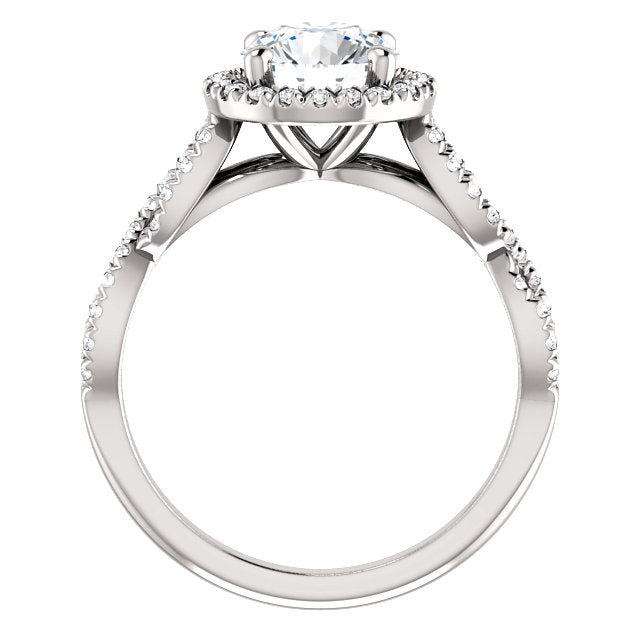 Round Halo Twisted Engagement Ring - Michael E. Minden Diamond Jewelers