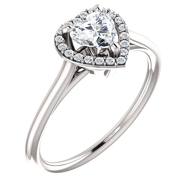 Heart Halo Engagement Ring - Michael E. Minden Diamond Jewelers