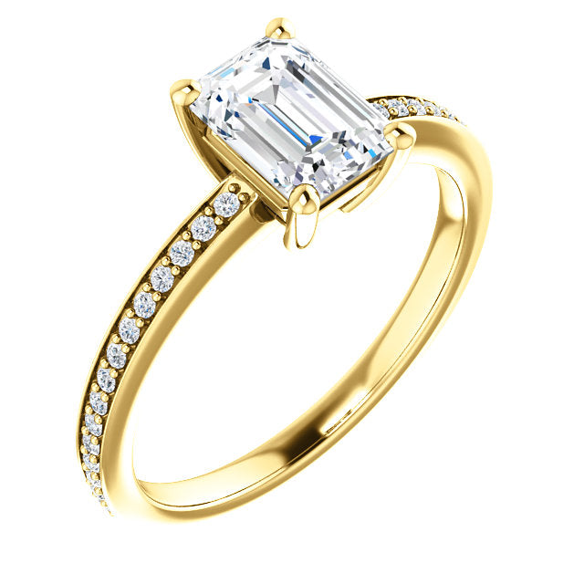 Emerald Accented Engagement Ring - Michael E. Minden Diamond Jewelers