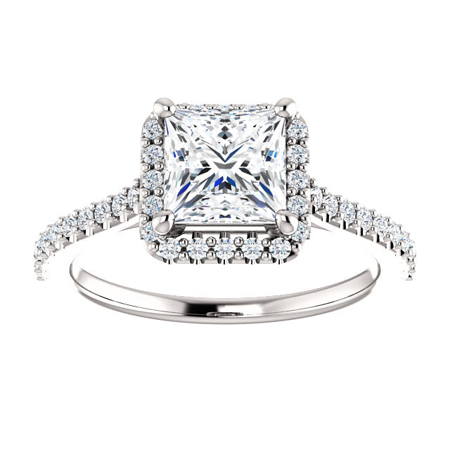 Princess Cut Halo Engagement Ring - Michael E. Minden Diamond Jewelers
