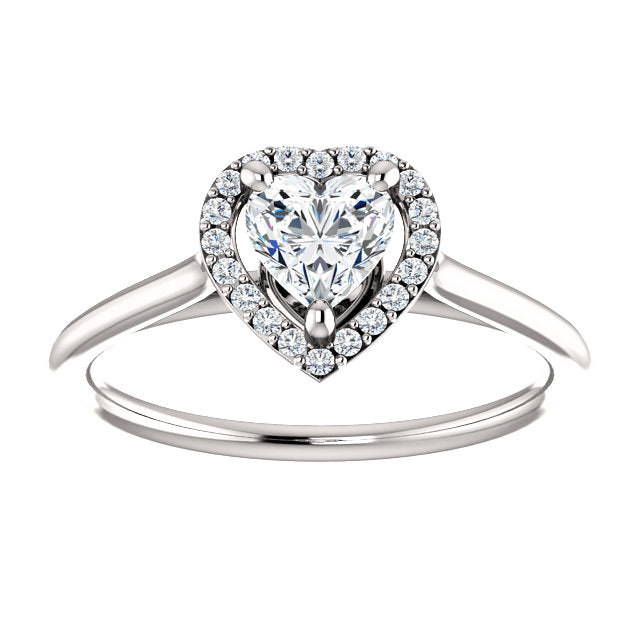 Heart Halo Engagement Ring - Michael E. Minden Diamond Jewelers
