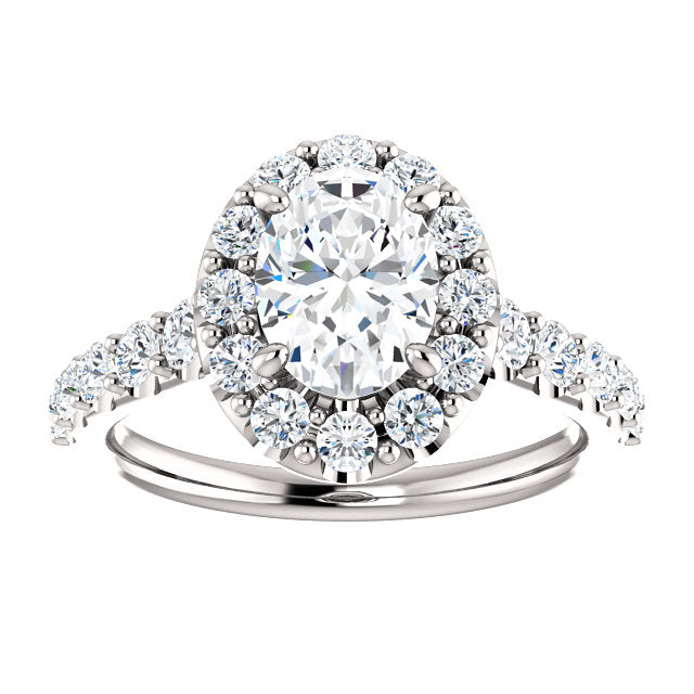 Oval Larger Halo Engagement Ring - Michael E. Minden Diamond Jewelers