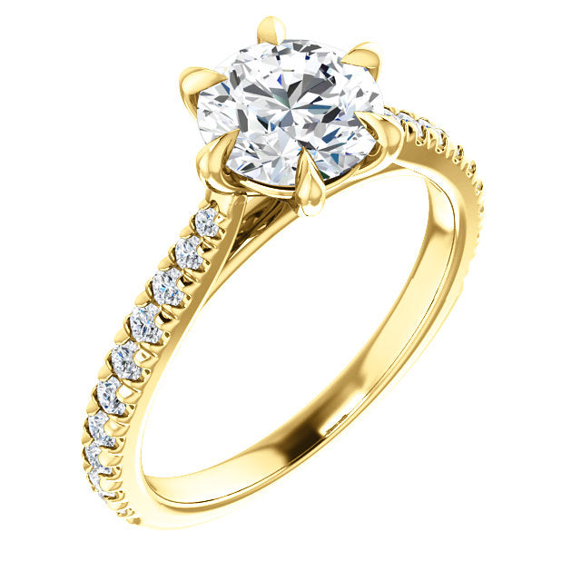 French Set Round Shape Engagement Ring - Michael E. Minden Diamond Jewelers