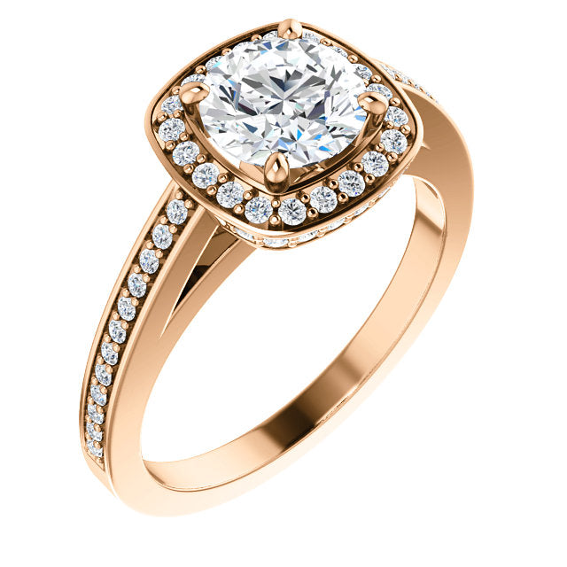 Round Halo-Style Engagement Ring - Michael E. Minden Diamond Jewelers