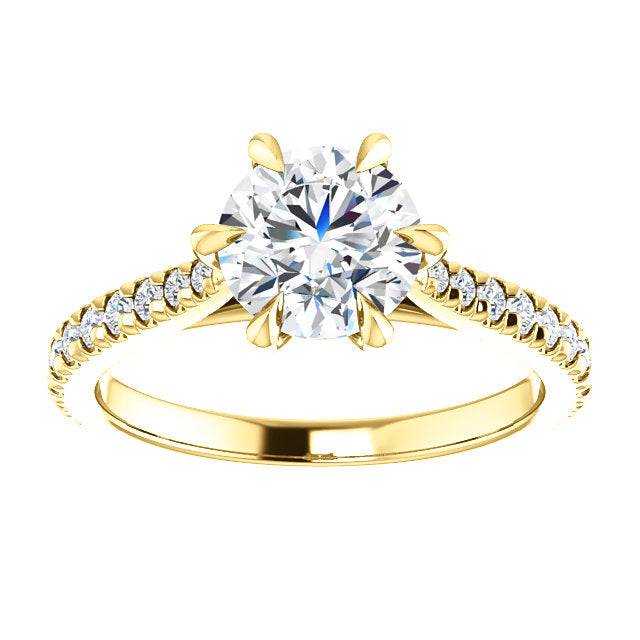 French Set Round Shape Engagement Ring - Michael E. Minden Diamond Jewelers