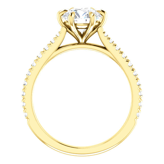 French Set Round Shape Engagement Ring - Michael E. Minden Diamond Jewelers