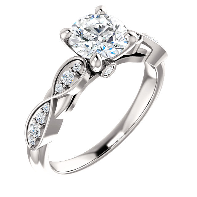 Round Twisted Detail Engagement Ring - Michael E. Minden Diamond Jewelers