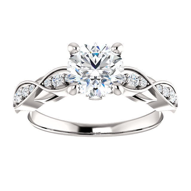 Round Twisted Detail Engagement Ring - Michael E. Minden Diamond Jewelers