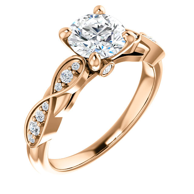 Round Twisted Detail Engagement Ring - Michael E. Minden Diamond Jewelers