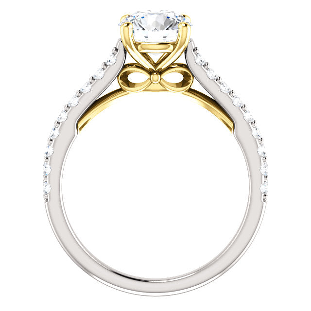 Two-Tone Ribbon Engagement Ring - Michael E. Minden Diamond Jewelers