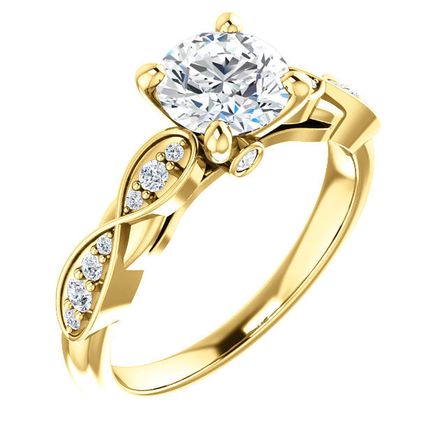 Round Twisted Detail Engagement Ring - Michael E. Minden Diamond Jewelers