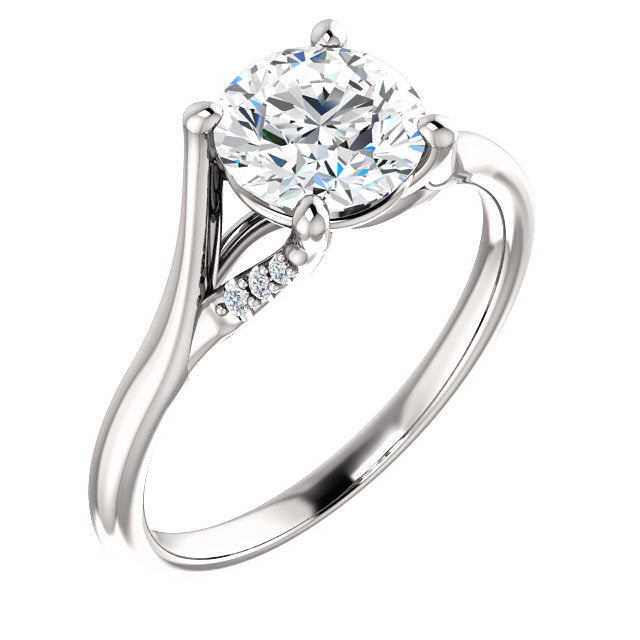Round Accented Engagement Ring - Michael E. Minden Diamond Jewelers