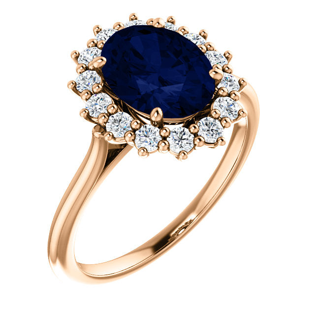 Vintage Inspired Halo Colored Stone Engagement Ring - Michael E. Minden Diamond Jewelers