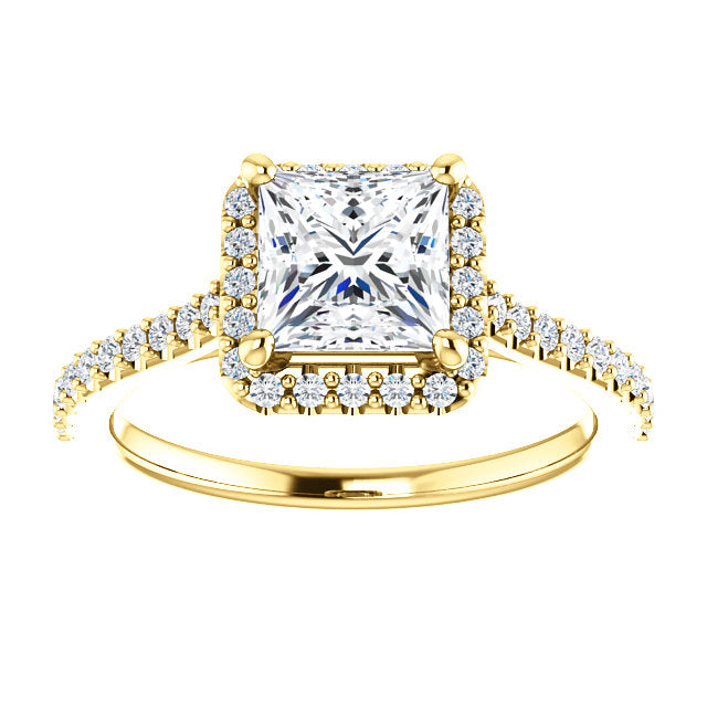 Princess Cut Halo Engagement Ring - Michael E. Minden Diamond Jewelers