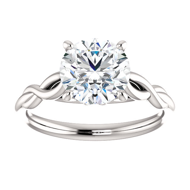 Round Solitaire Twisted Engagement Ring - Michael E. Minden Diamond Jewelers