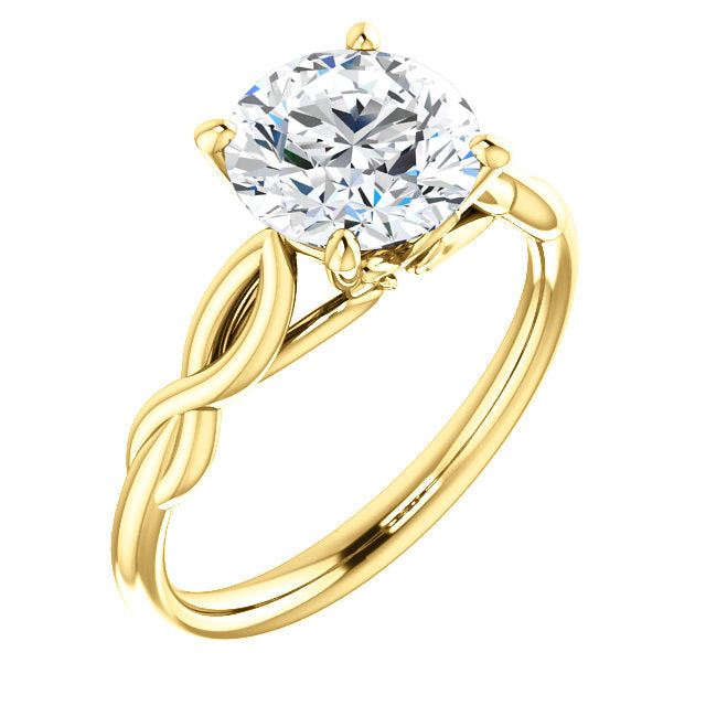 Round Solitaire Twisted Engagement Ring - Michael E. Minden Diamond Jewelers