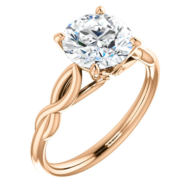 Round Solitaire Twisted Engagement Ring - Michael E. Minden Diamond Jewelers