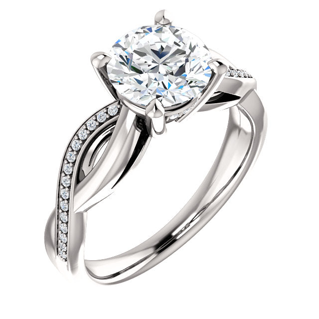 Infinity Inspired Round Cut Engagement Ring - Michael E. Minden Diamond Jewelers