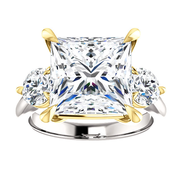 Two-Tone Prong Set Princess Cut Engagement Ring - Michael E. Minden Diamond Jewelers