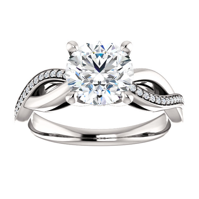 Infinity Inspired Round Cut Engagement Ring - Michael E. Minden Diamond Jewelers