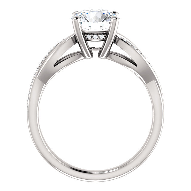 Infinity Inspired Round Cut Engagement Ring - Michael E. Minden Diamond Jewelers