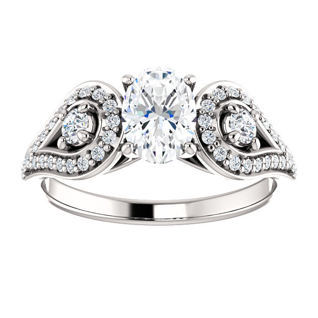 Oval Vintage Inspired Engagement Ring - Michael E. Minden Diamond Jewelers
