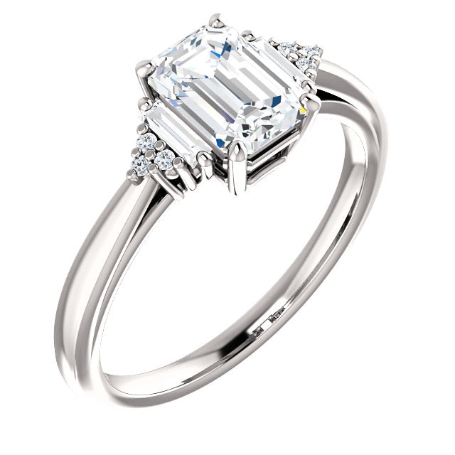 Emerald Intricate Engagement Ring - Michael E. Minden Diamond Jewelers