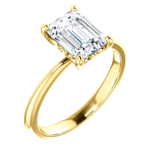 Emerald Solitaire Engagement Ring - Michael E. Minden Diamond Jewelers