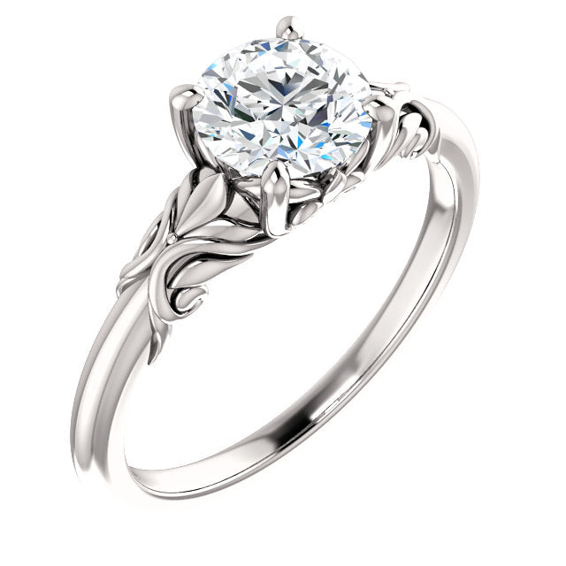 Nature Inspired Solitaire Engagement Ring - Michael E. Minden Diamond Jewelers