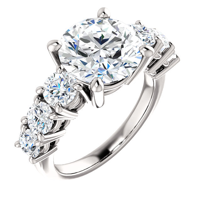 Multi-Stone Round Shape Engagement Ring - Michael E. Minden Diamond Jewelers