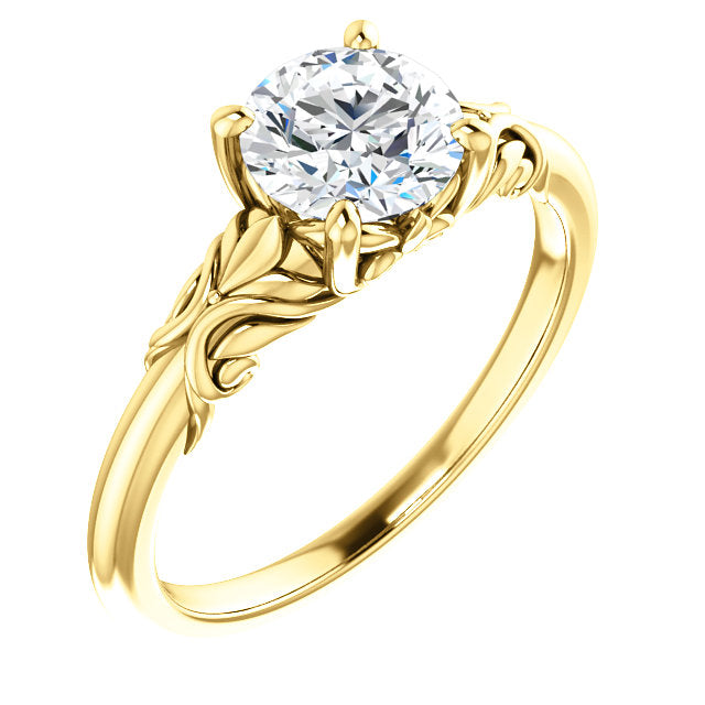 Nature Inspired Solitaire Engagement Ring - Michael E. Minden Diamond Jewelers