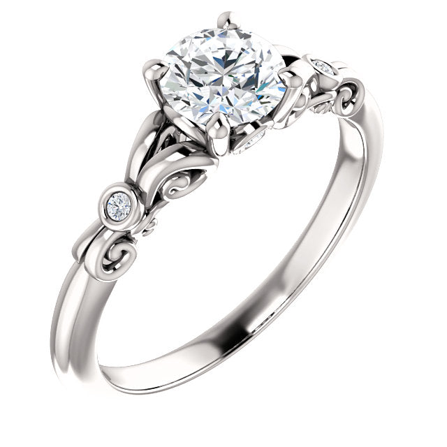 Fleur De Lis Inspired Engagement Ring - Michael E. Minden Diamond Jewelers