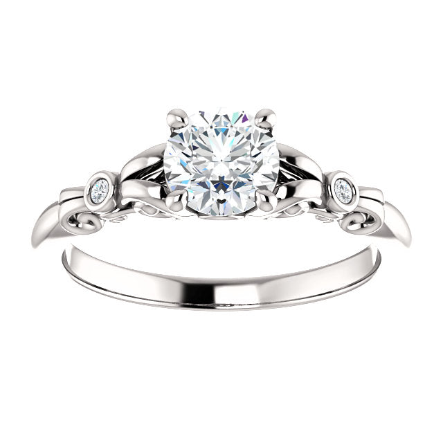 Fleur De Lis Inspired Engagement Ring - Michael E. Minden Diamond Jewelers