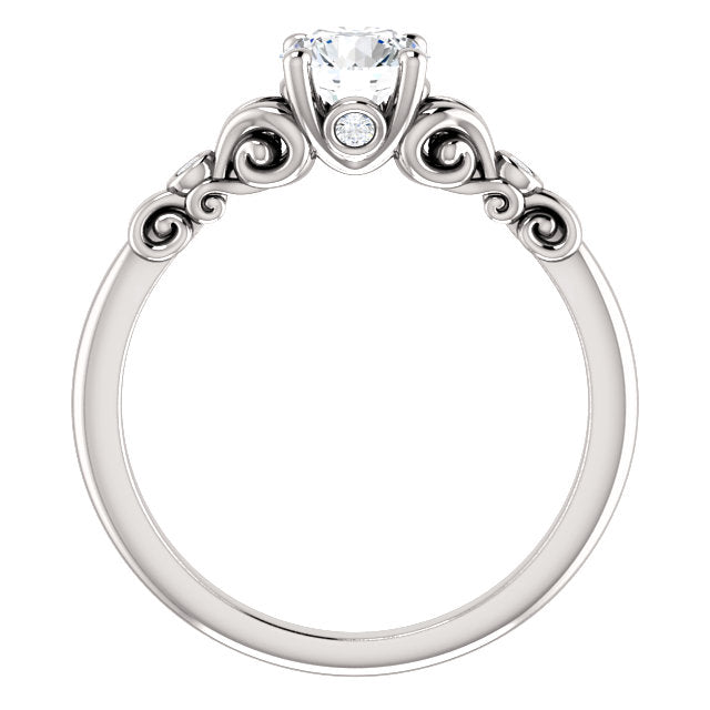 Fleur De Lis Inspired Engagement Ring - Michael E. Minden Diamond Jewelers