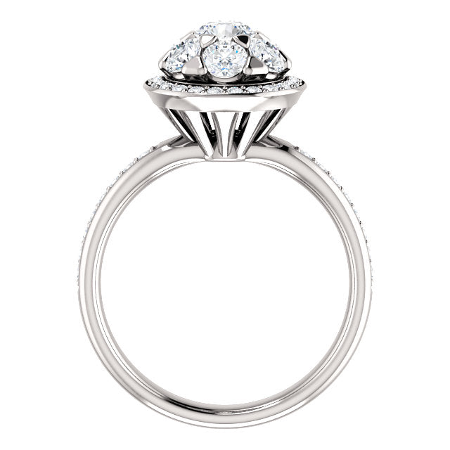 Round Cluster Halo-Style Engagement Ring - Michael E. Minden Diamond Jewelers
