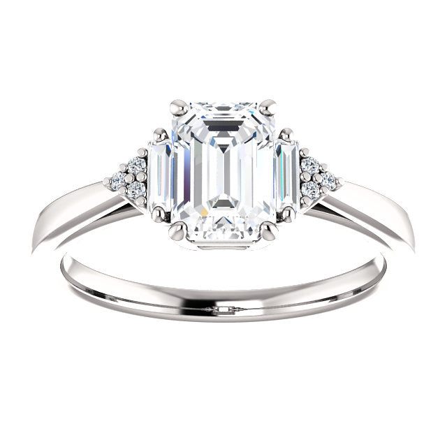 Emerald Intricate Engagement Ring - Michael E. Minden Diamond Jewelers