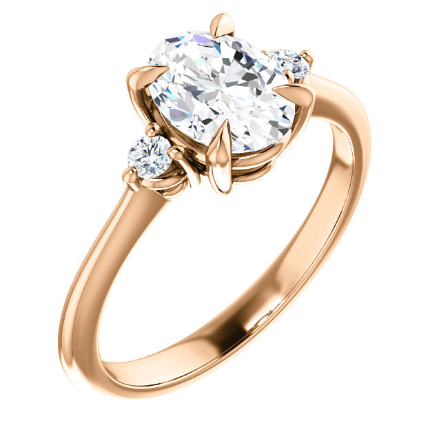 Oval Three-Stone Engagement Ring - Michael E. Minden Diamond Jewelers