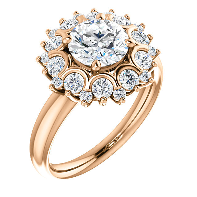 Round Halo Vintage Inspired Engagement Ring - Michael E. Minden Diamond Jewelers