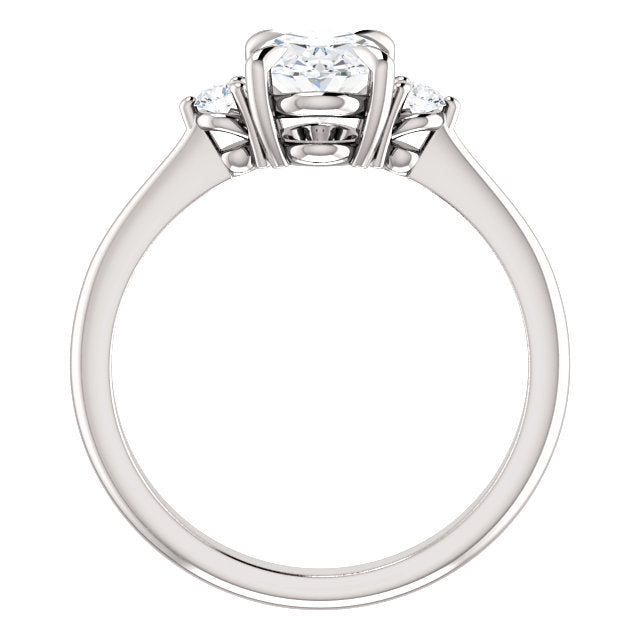 Oval Three-Stone Engagement Ring - Michael E. Minden Diamond Jewelers