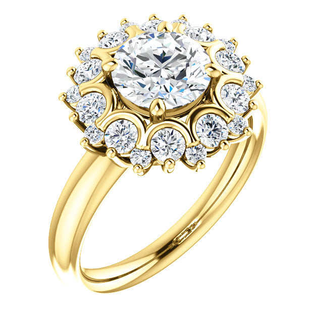 Round Halo Vintage Inspired Engagement Ring - Michael E. Minden Diamond Jewelers