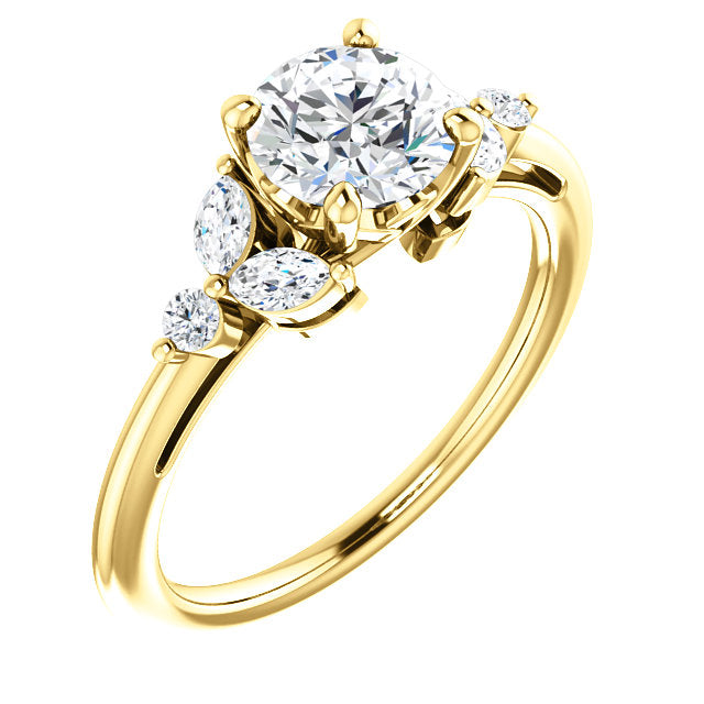 Intricate Side Stone Engagement Ring - Michael E. Minden Diamond Jewelers