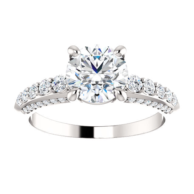 Round Shape Accented Engagement Ring - Michael E. Minden Diamond Jewelers